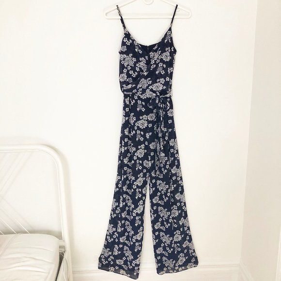 MICHAEL KORS Navy Floral Print Georgette Jumpsuit - Picture 5 of 11